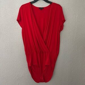 Lane Bryant Women’s Plus Size Surplice Bodysuit 18/20 2X Red